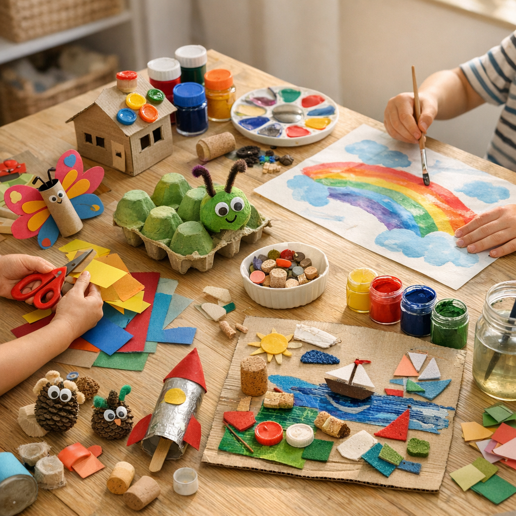Idées de tutos créatifs adaptés à 6 ans : papier, peinture, récup’