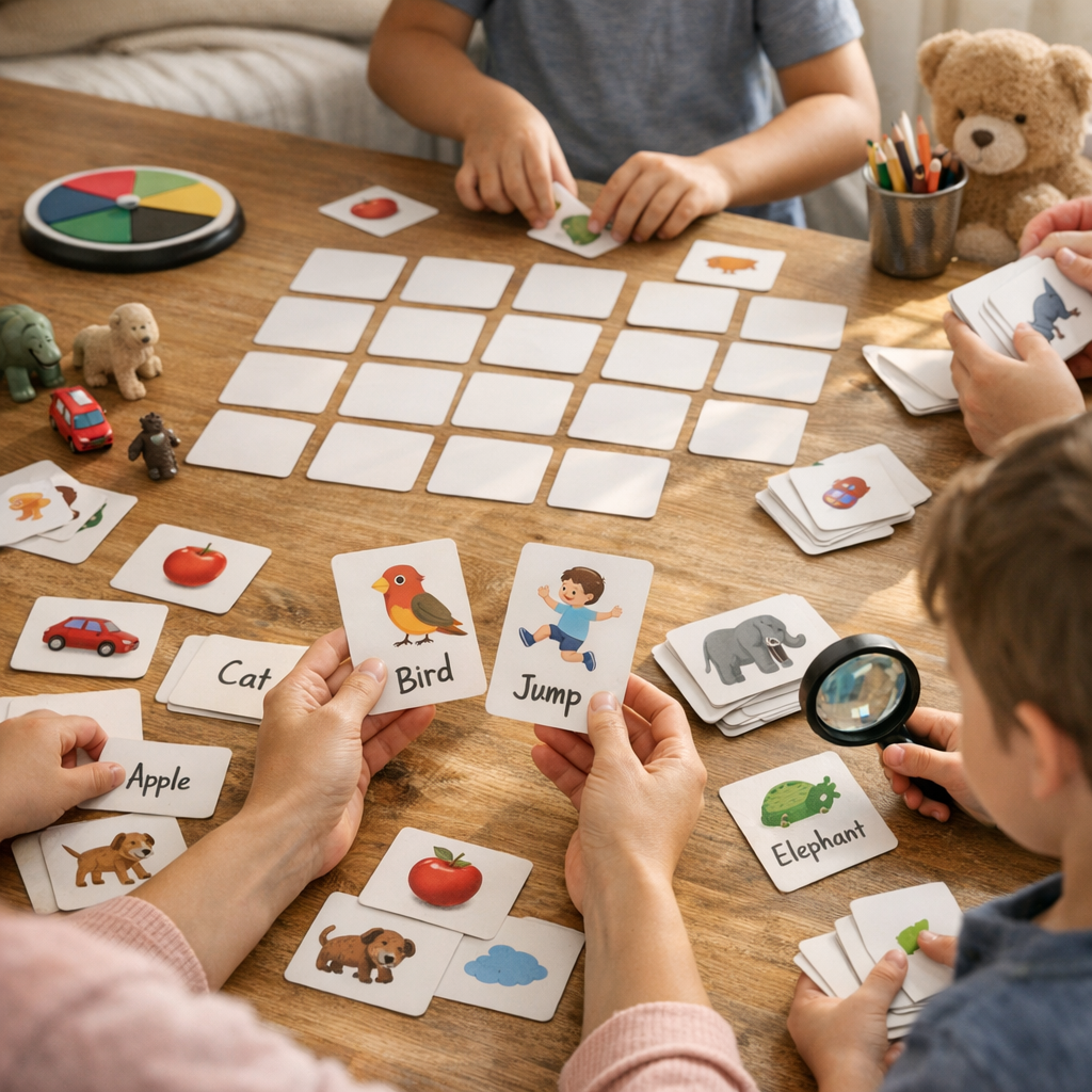 5 idées de jeux avec des flashcards anglais à la maison