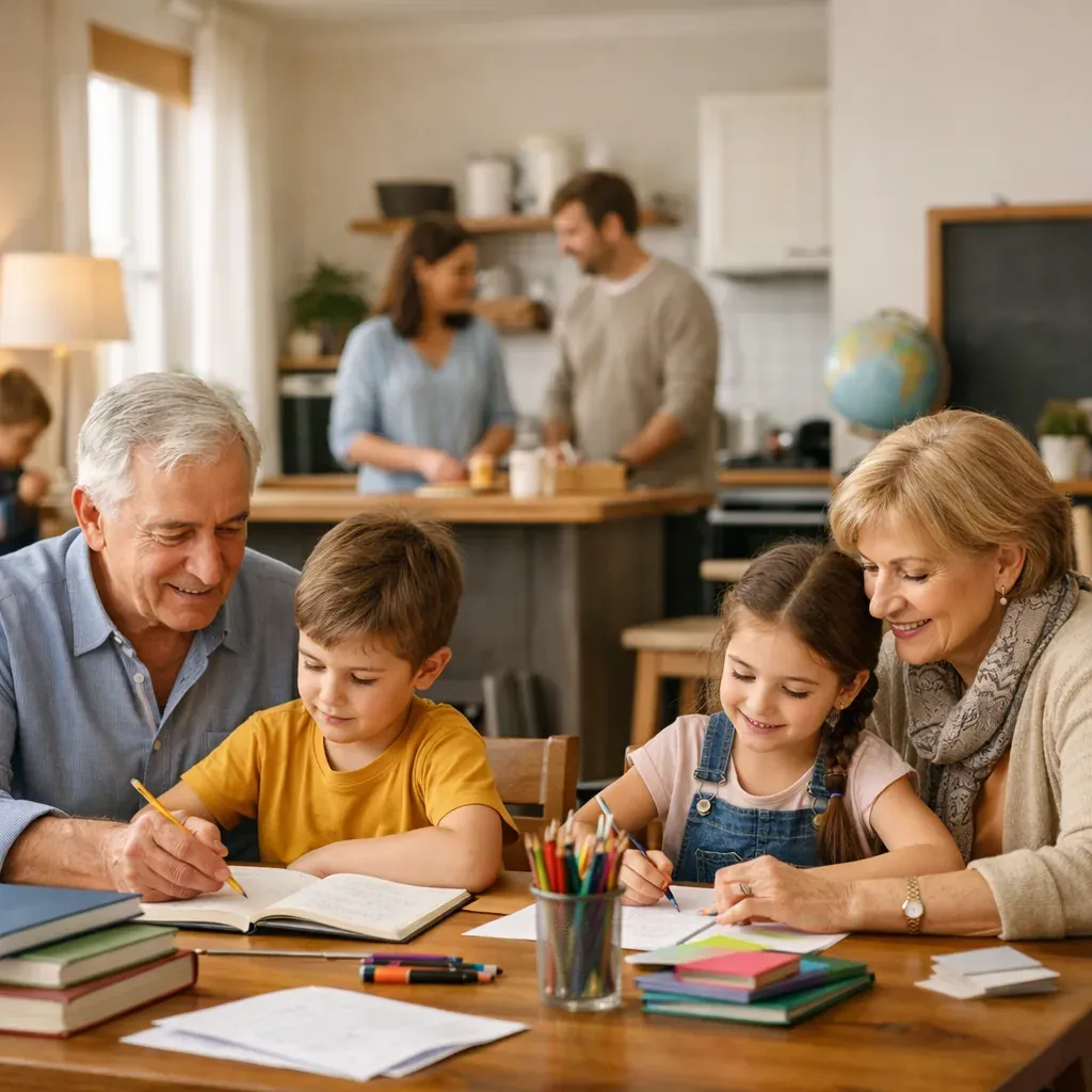 Les grands-parents contribuent à l’éducation familiale avec un cadre