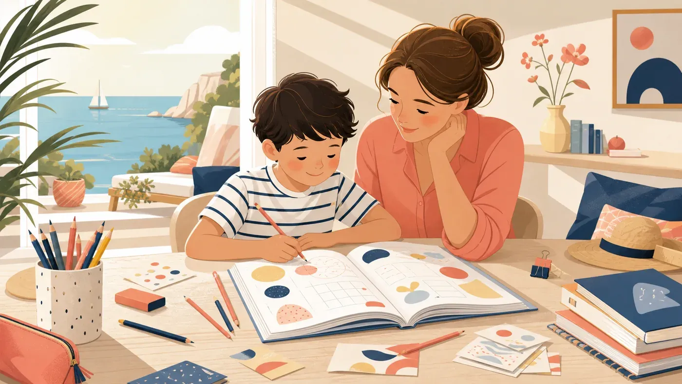 Un cahier de vacances primaire aide à réviser sans pression