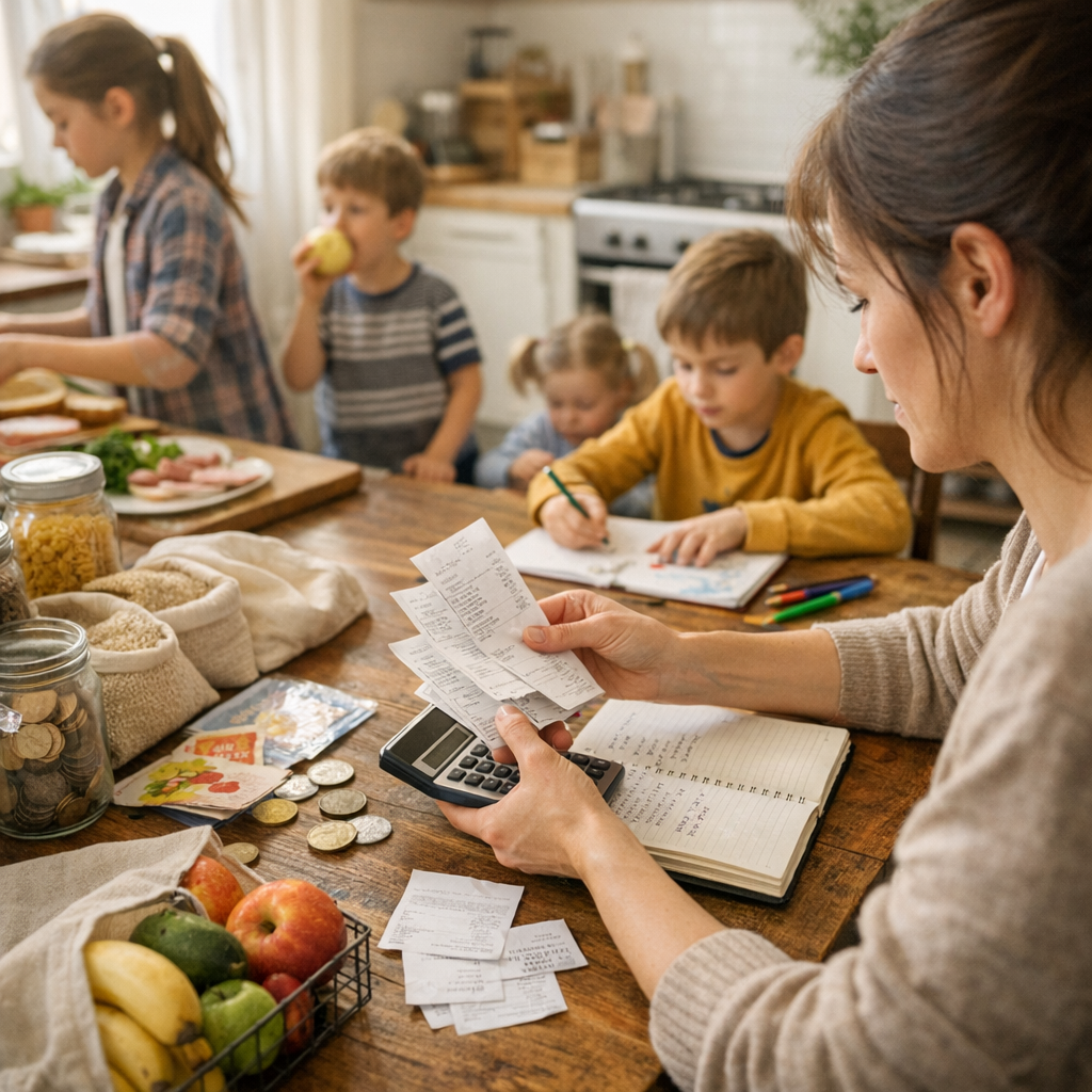 Budget réel mensuel avec 3, 4 ou 5 enfants : où se font les économies