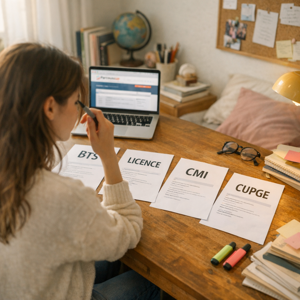 Cas concret&nbsp;: Lina arbitre entre BTS, licence, CMI et CUPGE