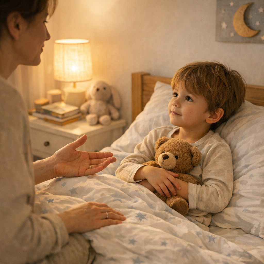 Scripts parent-enfant prêts à dire pour fermer la soirée sans menace